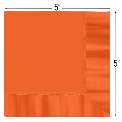Amscan 60215.05 Festive Orange Peel 2-Ply Beverage Napkins thumb #1