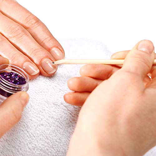 Eaone 100Pcs Wood Nail Sticks Cuticle Pusher Remover Nail Art Cuticle Pusher Remover Manicure Pedicure Tools Double Sided Natural Manicure For Women, Plastic Case Packaged #TOP5