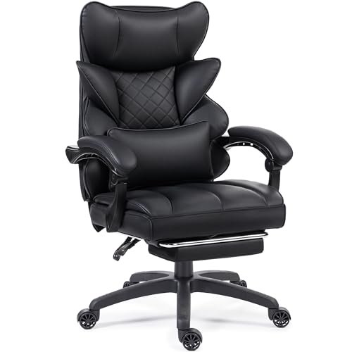 【ネジ仮止め】 Dowinx ゲーミングチェア 上質なPUレザー 連動アームレスト 155度リクライニング 至福の座り心地 人間工学 疲れない 腰が疲れない 通気性 蒸れない 肉厚クッション オフィスチェア デスクチェア chair gaming リクライニングチェア イス チェア 家具 椅子 高さ調節可能 おしゃれ 社長椅子 マットブラック LS-66B4-01のサムネイル