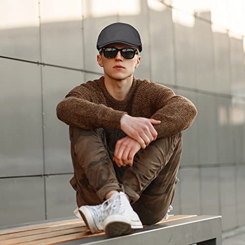 Uratot 4 Pieces Newsboy Men's Hat Flat Cap Cotton Newsboy Cap Adjustable Cabbie Driving Cap Hunting Hat For Men #TOP5