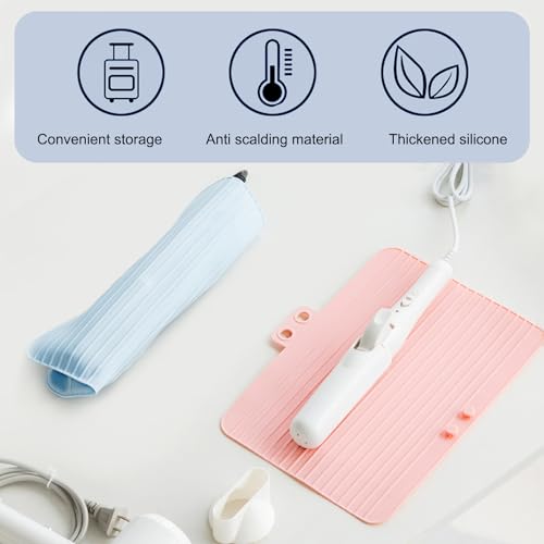 2PCS Tapetes de silicona para planchas y rizadores miniatura 2