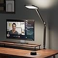 LitONES Led Desk Lamps for Home Office, Double-Sided Dimmable Desk Light with Clamp and Remote Control, Swing Arm Architect Desktop Lamp, Computer Light for Video Conference, Zoom Calls, Task, Craft