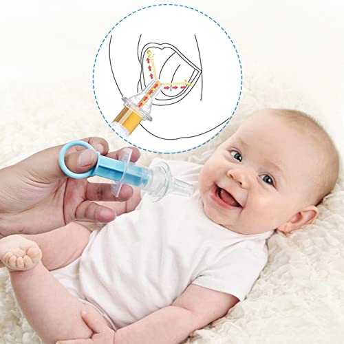 Baby Medicine Syringe Pacifier for Oral Feeding, Liquid Baby Medicine Dispenser Newborn & Infant Medicine Syringe, Baby Essentials Medicine Pacifier (Blue)