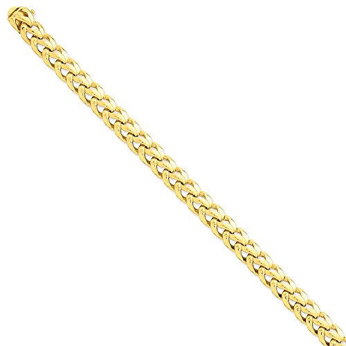 14k Yellow Gold 8.6mm Hand Link Bracelet 8 Inch Chain Fancy H Fine Jewelry For Women Gifts For Her 14k Yellow Gold 8.6mm Hand Link Bracelet 8 Inch Chain Fancy H Fine Jewelry For Women Gifts For Her - Image 10