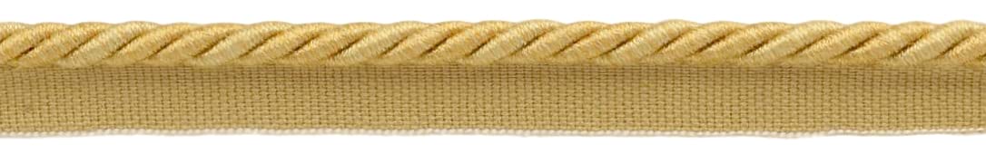 Bordure corde torsadée en coton multicolore beige et or clair de 5,5 m pour ameublement