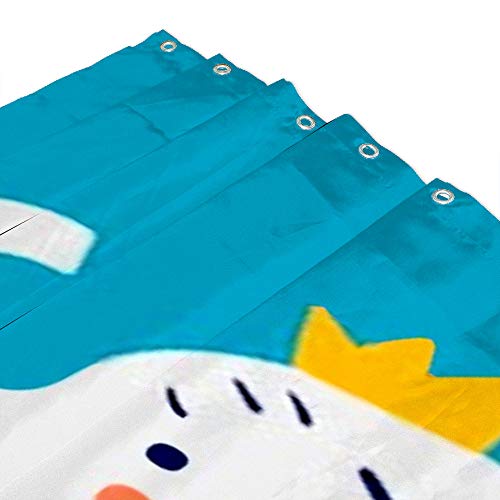 Rideau de douche avec crochets motif éléphant polyester 60x72 inch lavable - 4