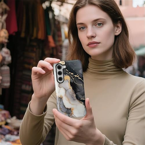 Coque Galaxy S23 marbre noir pour le quotidien urbain