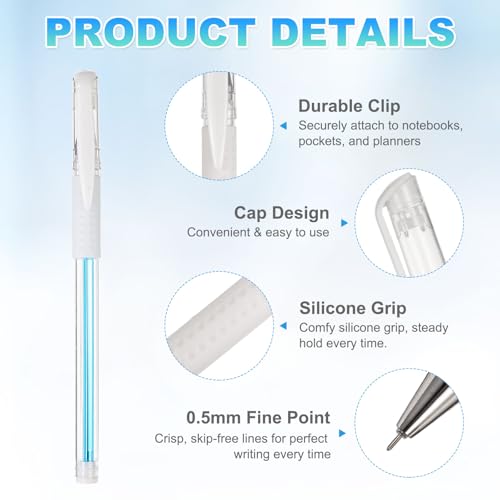 PATIKIL Gel Pens, 4 Pcs 0.5mm Fine Point Smooth Writing Pens miniatura 3