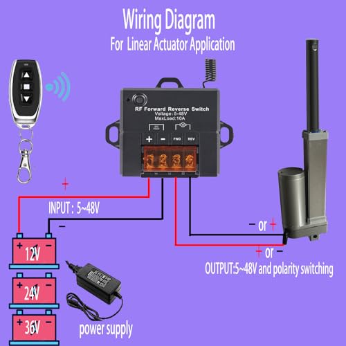 Idealwin IDEALWIN-F&R-001 Forward Reverse Switch Working Voltage Dc5V To 48V, Linear Actuator 12V Remote Switch Of Current Rating 10A thumb #2