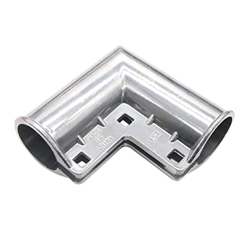 4 Packs Chain Link Fence Gate Corners, Aluminum Gate Corner Suit 1 3/8" X 1 3/8" Outdoor Diameter Pipe, Pressed Gate Elbow With 90 Degree Angle Design #TOP1