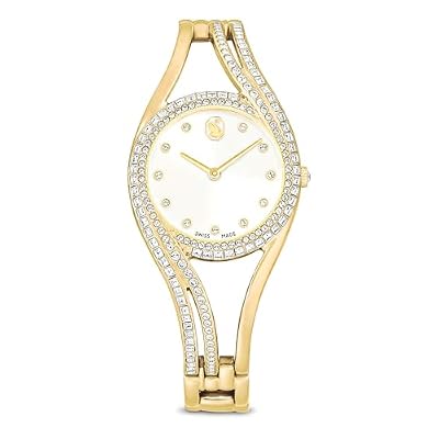 Swarovski Orologio Hyperbola bangle, Fabbricato in Svizzera, Bracciale di metallo, Tono dorato, Finitura in tono dorato