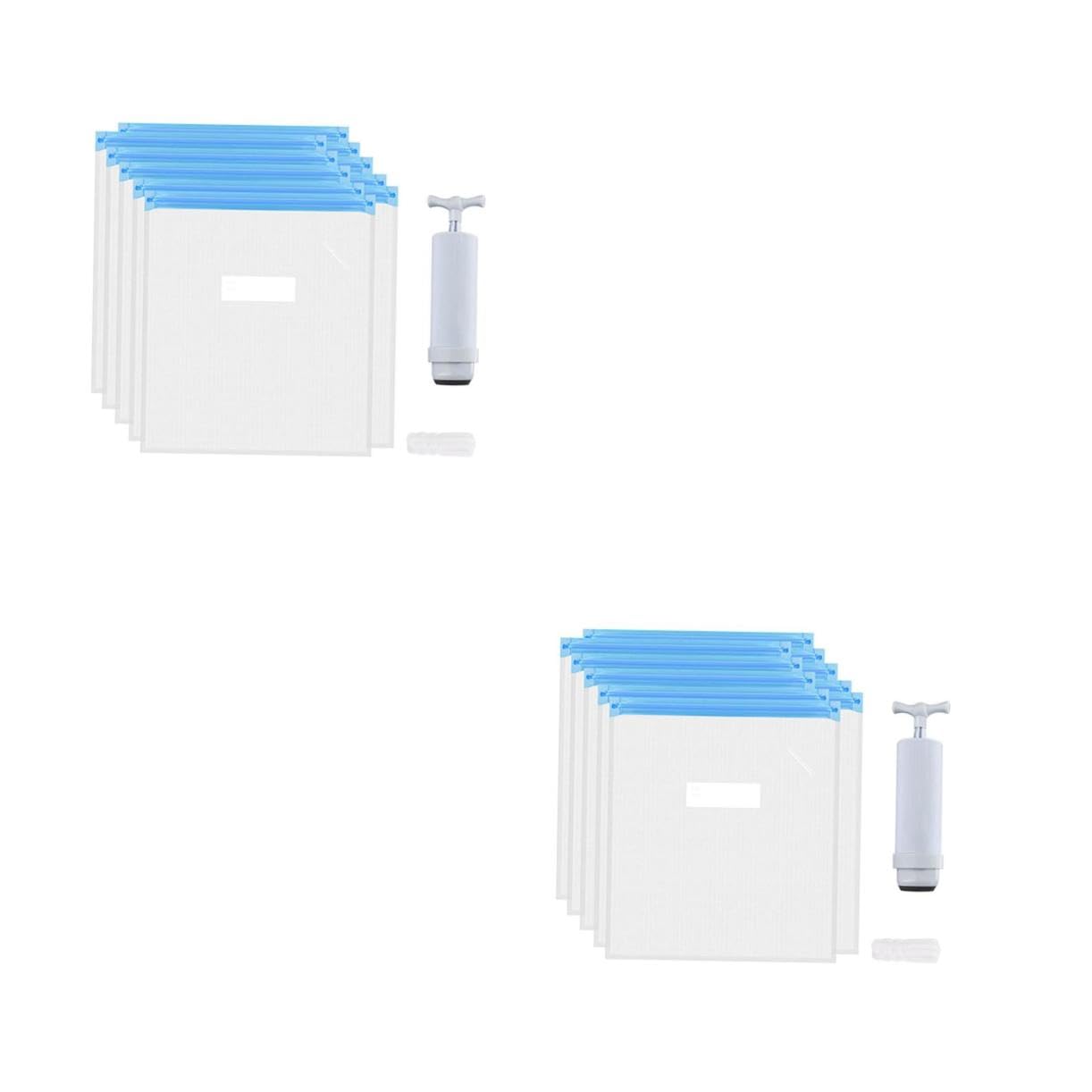 PRETYZOOM 2juegos Bolsas De Compresión Al Vacío Reutilizables Para Almacenamiento De Ropa y Consumibles Incluye Bomba Manual y Clips De Sellado Para Viajes y Organización Del Hogar