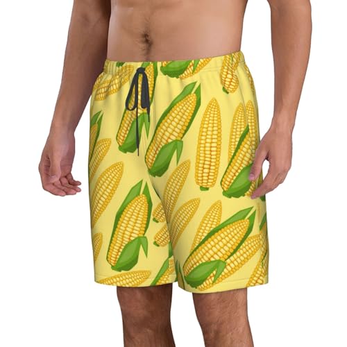 Corn Cobs Men's Beach Shorts Quick Dry Swim Trunks Drawstring Elastic Waist Board Shorts with Pocket2