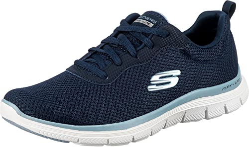 Skechers Damskie sneakersy Flex Appeal 4.0 Brilliant View, Granatowa siatka niebieskie wykończenie, 38 EU