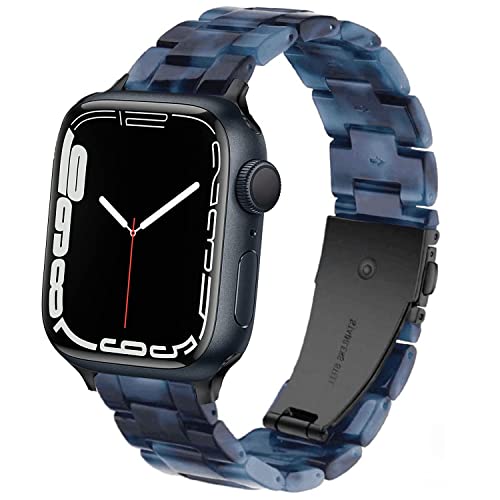 Bracelet Apple Watch résine bleu marine idéal du bureau aux sorties