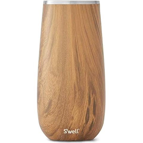 S'well Champagne Flute Copa de champán, Acero Inoxidable 18/8, Madera de Teca Cover