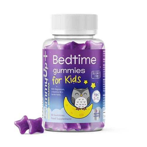 Kids Bedtime Gummies | Sugar-Free | 2-Month Supply | Evening Routine | Magnesium + L-Theanine | Ages 512 | GummyUp+