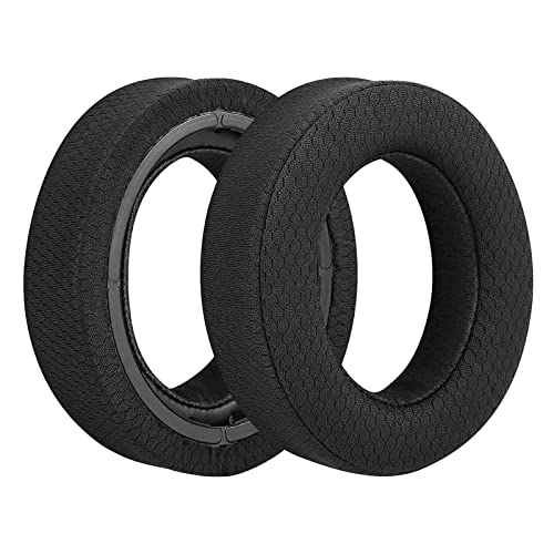Geekria Comfort Mesh Fabric Replacement Ear Pads for Corsair HS70 PRO/ HS60 PRO/ HS50 PRO Headphones Ear Cushions, Repair Parts (Black) - Image 2