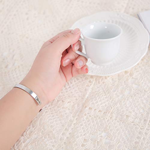 Bfjlife Thank You Gifts For Women Inspirational Unique Personalized Engraved Quote Motivational Cuff Bracelets For Coach Teacher Appreciation Bridesmaid #TOP2