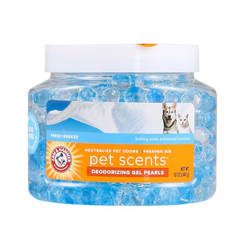 Arm & Hammer for Pets Air Care Pet Scents Deodorizing Gel Beads, Pet Odor Eliminator for Rooms Closets and Small Spaces with Long Lasting Odor Control, Fresh Breeze Scent, 12 oz