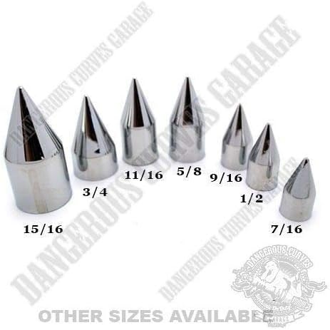 8 Chrome Press On Spike Nut & Bolt Covers for 5/8" Socket Size Car & Truck Model-PYT-8888-3877