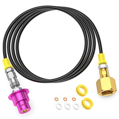 Soda Machine Terra Co2 Quick Connector Adapter with 60' High-Pressure Hose, Co2 Tank Adapter to Soda-stream Soda Water Maker, CGA320 Connector Fit For Terra, Duo, Art, Gaia, Soda Series