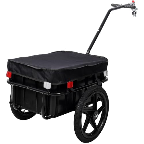 Bike Cargo Trailer with Removable Box, 600D PVC Waterproof Cover,