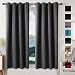 EDILLY Blackout Curtains for Living Room Easy Care Solid Thermal Insulated Grommet Room Darkening Curtains/Panels/Drapes for Bedroom(2 Panels,W52xL63 inch Length,Dark Gray)