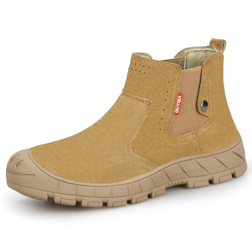 Image of GLANOUDUN Welding Work Boots for Men Slip on Steel Toe Shoes for Men Indestructible Steel Toe Boots Welder Men's Working Shoes Fireproof Safety Footwear for Construction Men's Work & Safety Footwear
