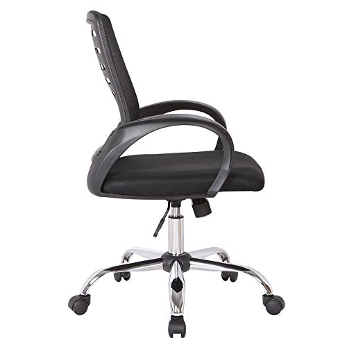 Conjunto com 2 Cadeiras de Escritório Secretária Giratórias Light Preto