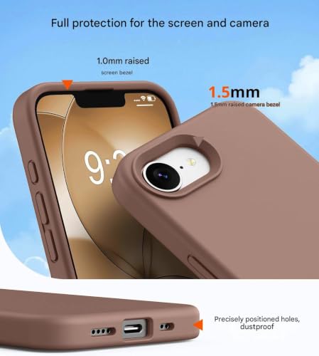 Image of DIZORO Compatible with iPhone 17e Case 6.3, Slim Liquid Silicone 3 Layers Full Covered Soft Gel Rubber Phone Cases Protective Back Cover 6.3 Inch - Yellow