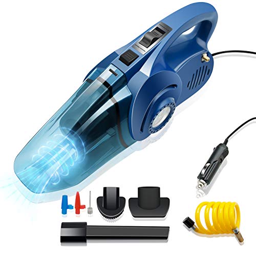 Car Vacuum Cleaner, High Power Strong Suction Vacuum Cleaner with Tire Inflator Function