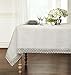 GoodGram Ultra Luxurious Textured Macrame Trim Fabric Tablecloth Assorted Sizes & Colors - White, 60