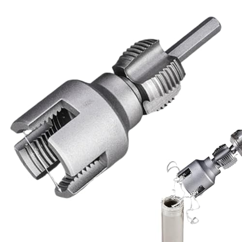 Integriertes Innen- und Außenrohrgewindewerkzeug, 1/2 und 3/4 Wasserrohr-Gewindeschneider, 2-in-1-PVC-Rohrgewinde-Set, elektrische Bohrmaschine kompatibel (1/2 Zoll)