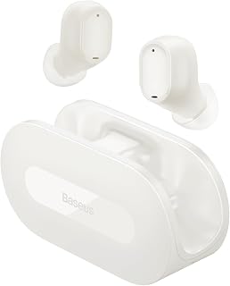 Baseus Bowie EZ10 True Wireless Earbuds, Mini In-Ear Wireless Headphones With Bluetooth 5.3, Smart Touch Control Wireless Earphone and Earpods, 25H Playtime With Type C Rapid Charging Case – White