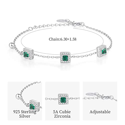 Mystcode Bracelet For Women 925 Sterling Silver Adjustable With Cubic Zirconia Anniversary Valentine's Day Birthday Jewelry Gift For Women #TOP4