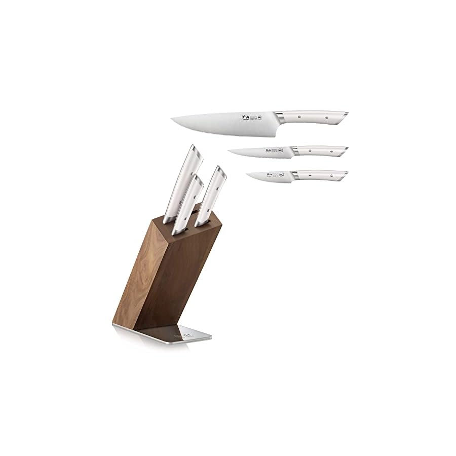 Cangshan HELENA Series German Steel Forged, HUA Knife Block Set (4-Piece, White)