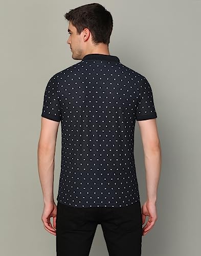 Image of INKKR Men's Printed Polo Neck Half Sleeve Multicolor T-Shirt