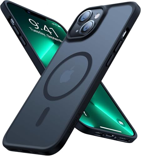 TORRAS for iPhone 13 Case with MagSafe, 12FT Military Grade Shockproof, Full Charge in 1.5 Hours, Velvety Touch and Anti-Slip Texture, Magnetic Protective for iPhone 13 Case Cover, Matte Black