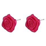 Farbe: Ohrstecker Satin-Rose aus Polyester