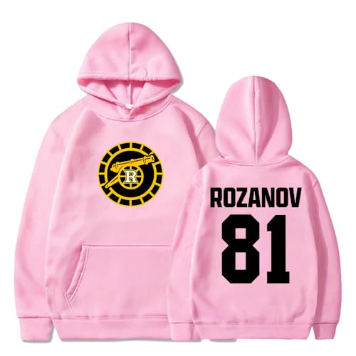 PHARCOYOU Rozanov 81 Heated Rivalry Merch - Sudadera con capucha de manga larga para mujer y hombre, rosa, XXS