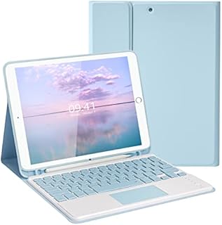 10.2&10.5 Inch iPad Keyboard Case with Touchpad, LAMA Wireless Keyboard for 10.2&10.5" iPad(9th 2021/8th 2020/7th Generation 2019, iPad Air 3 2019,iPad Pro 2017)Detachable Keyboard &Pencil Holder,BL