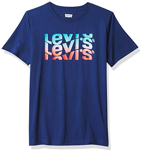 Levi's Boys' Graphic T-Shirt, Navy/Swirl, 7 #TOP7