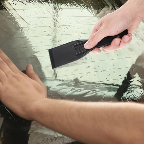 JIYIN 5 PCS Plastic Putty Knife, 2 Inch Flexible Plastic Paint Scraper Tool for Taping Drywall Wall Painting Putty Knife Set Plastic Spreader Spackle Tool for Spackling Patching (Black)