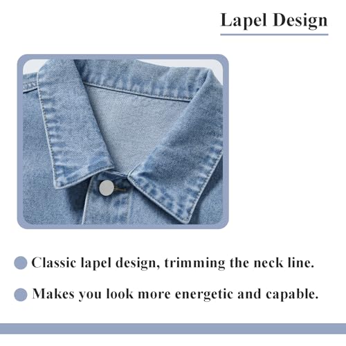 Image of Men's Denim Jacket Vintage-Inspired Jean Jacket with Multiple Pockets - Cotton Blend, Machine Washable