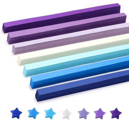 Origami Star Paper Strips 1080 PCS Double Sided Origami Color Paper Stars Decorative Folding Strips for DIY Art Crafts 7 Colors