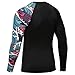 KYKU XXL Swim Shirts for Men Long Sleeve UPF 50+ Swimming Shirt Surf Rash Guard UV Sun Shirts Fishing Wave Blue 2XL