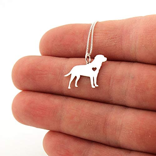 Labrador Retriever Necklace Sterling Silver Dog Breeds Pendant W/Heart - Love Pet Jewelry Italian Chain Women Best Cute Gift Personalized - Lab 2 #TOP6