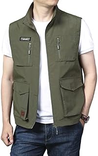 TienNew Men's Outdoor Fishing Vest Quick Dry Lightweight Breathable Photography Vests Camping Hunting Gilet Waistcoat Multi Pockets for Leisure, Golf, Travelling