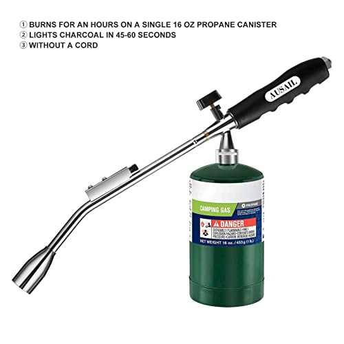 Grill Torch Charcoal Starter,Bbq Torch,30,000Btu,Grill Gun Propane Torch,Self Igniting With Flame Control Valve And Ergonomic Anti-Slip Handle(Fuel Not Included) #TOP5